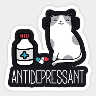 Antidepressant smiling cute Cat Sticker